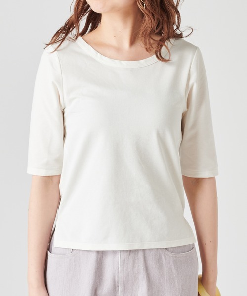 mystic（ミスティック）の「背中開きTシャツ（Tシャツ/カットソー・レディース・パープル/オフホワイト/イエロー・FREE）」の4枚目の写真