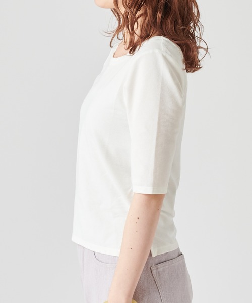 mystic（ミスティック）の「背中開きTシャツ（Tシャツ/カットソー・レディース・パープル/オフホワイト/イエロー・FREE）」の5枚目の写真