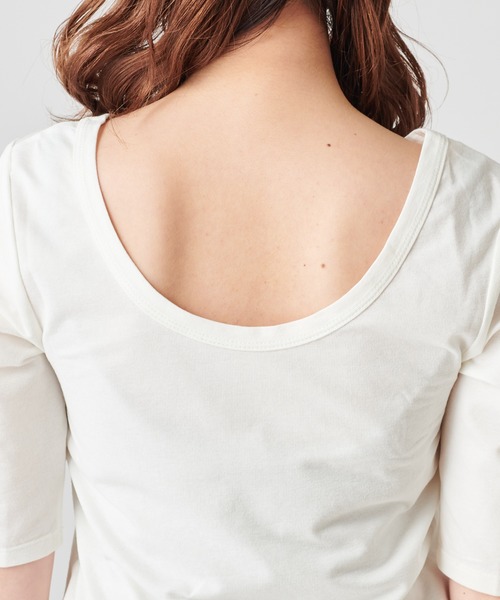 mystic（ミスティック）の「背中開きTシャツ（Tシャツ/カットソー・レディース・パープル/オフホワイト/イエロー・FREE）」の8枚目の写真