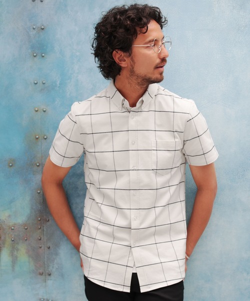 LIL VENDARS（リルヴェンダース）の「ストレッチ オックスフォード ボタンダウン シャツ 半袖（シャツ/ブラウス・メンズ・ホワイト/ブラック/ベージュ/ネイビー/グレー/カーキ/サックスブルー/ピンク/マルチ/その他1/ホワイト系その他/グレー系その他/ベージュ系その他/ストライプ/ワイン/グレー系その他2・M/L/XL/S）」の3枚目の写真