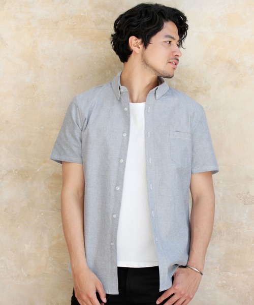 LIL VENDARS（リルヴェンダース）の「ストレッチ オックスフォード ボタンダウン シャツ 半袖（シャツ/ブラウス・メンズ・ホワイト/ブラック/ベージュ/ネイビー/グレー/カーキ/サックスブルー/ピンク/マルチ/その他1/ホワイト系その他/グレー系その他/ベージュ系その他/ストライプ/ワイン/グレー系その他2・M/L/XL/S）」の5枚目の写真