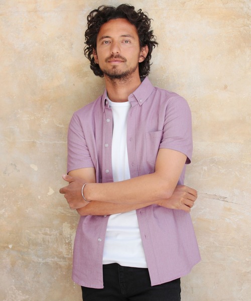 LIL VENDARS（リルヴェンダース）の「ストレッチ オックスフォード ボタンダウン シャツ 半袖（シャツ/ブラウス・メンズ・ホワイト/ブラック/ベージュ/ネイビー/グレー/カーキ/サックスブルー/ピンク/マルチ/その他1/ホワイト系その他/グレー系その他/ベージュ系その他/ストライプ/ワイン/グレー系その他2・M/L/XL/S）」の13枚目の写真