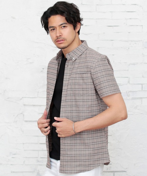 LIL VENDARS（リルヴェンダース）の「ストレッチ オックスフォード ボタンダウン シャツ 半袖（シャツ/ブラウス・メンズ・ホワイト/ブラック/ベージュ/ネイビー/グレー/カーキ/サックスブルー/ピンク/マルチ/その他1/ホワイト系その他/グレー系その他/ベージュ系その他/ストライプ/ワイン/グレー系その他2・M/L/XL/S）」の7枚目の写真