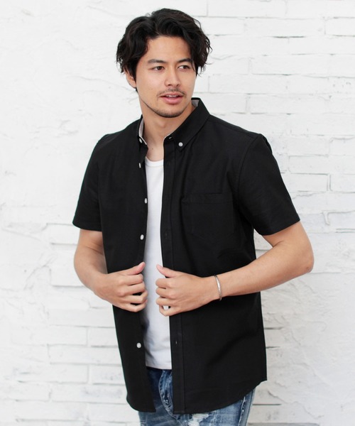 LIL VENDARS（リルヴェンダース）の「ストレッチ オックスフォード ボタンダウン シャツ 半袖（シャツ/ブラウス・メンズ・ホワイト/ブラック/ベージュ/ネイビー/グレー/カーキ/サックスブルー/ピンク/マルチ/その他1/ホワイト系その他/グレー系その他/ベージュ系その他/ストライプ/ワイン/グレー系その他2・M/L/XL/S）」の4枚目の写真