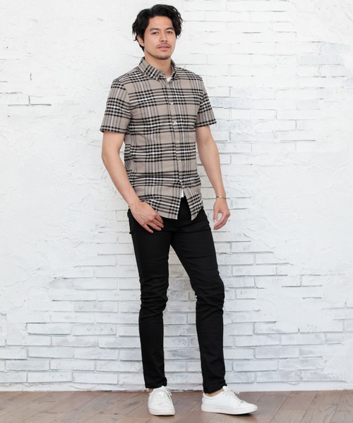 LIL VENDARS（リルヴェンダース）の「ストレッチ オックスフォード ボタンダウン シャツ 半袖（シャツ/ブラウス・メンズ・ホワイト/ブラック/ベージュ/ネイビー/グレー/カーキ/サックスブルー/ピンク/マルチ/その他1/ホワイト系その他/グレー系その他/ベージュ系その他/ストライプ/ワイン/グレー系その他2・M/L/XL/S）」の22枚目の写真