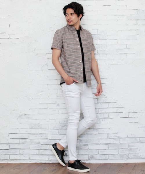 LIL VENDARS（リルヴェンダース）の「ストレッチ オックスフォード ボタンダウン シャツ 半袖（シャツ/ブラウス・メンズ・ホワイト/ブラック/ベージュ/ネイビー/グレー/カーキ/サックスブルー/ピンク/マルチ/その他1/ホワイト系その他/グレー系その他/ベージュ系その他/ストライプ/ワイン/グレー系その他2・M/L/XL/S）」の20枚目の写真