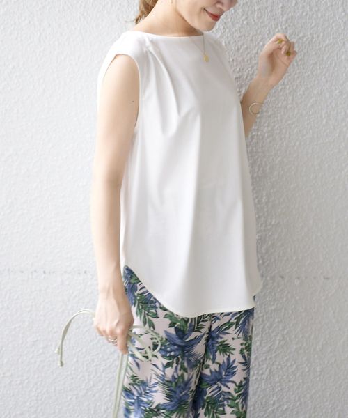 SHIPS(シップス)の「クリーンフィールパーツノースリーブプルオーバー◇(Tシャツ/カットソー・レディース・ブラック/ブラウン/オフホワイト・ONE SIZE)」の5枚目の写真