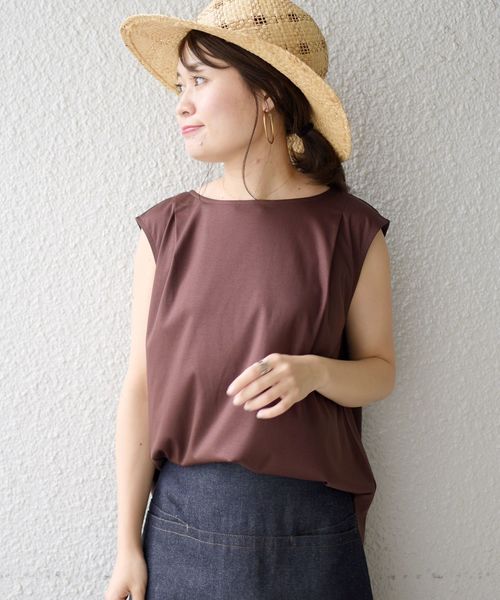 SHIPS(シップス)の「クリーンフィールパーツノースリーブプルオーバー◇(Tシャツ/カットソー・レディース・ブラック/ブラウン/オフホワイト・ONE SIZE)」の19枚目の写真