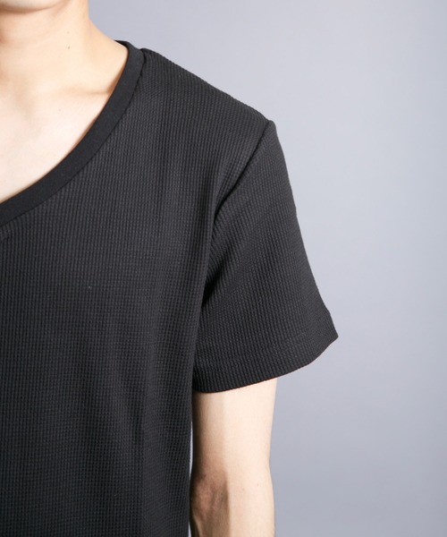Bling Leads(ブリングリーズ)の「Bling Leads/サーマル半袖ヘンリーネックTee(Tシャツ/カットソー・メンズ・ホワイト/ブラック/グレー/カーキ/ネイビー/サックスブルー/ライトピンク・LARGE/X-LARGE/MEDIUM)」の8枚目の写真