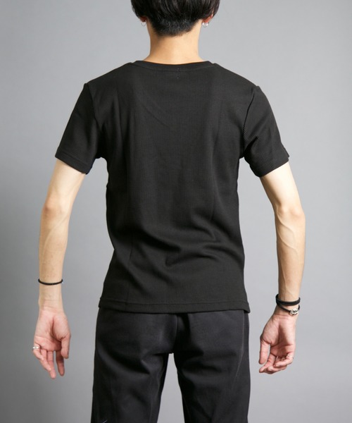 Bling Leads(ブリングリーズ)の「Bling Leads/サーマル半袖ヘンリーネックTee(Tシャツ/カットソー・メンズ・ホワイト/ブラック/グレー/カーキ/ネイビー/サックスブルー/ライトピンク・LARGE/X-LARGE/MEDIUM)」の9枚目の写真