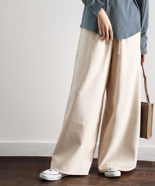 classicalelf(クラシカルエルフ)の「たなびくフレア、Aラインの魅力。イージーフレアパンツ(その他パンツ・レディース・アイボリー/ライトブラウン/ブラック/グレー・SMALL/MEDIUM/LARGE/X-LARGE)」の20枚目の写真