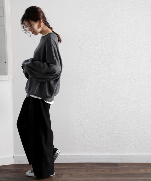 classicalelf(クラシカルエルフ)の「たなびくフレア、Aラインの魅力。イージーフレアパンツ(その他パンツ・レディース・アイボリー/ライトブラウン/ブラック/グレー・SMALL/MEDIUM/LARGE/X-LARGE)」の5枚目の写真