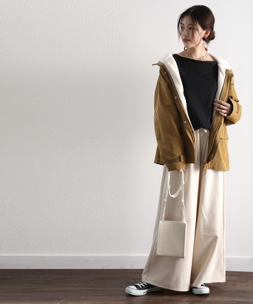 classicalelf(クラシカルエルフ)の「たなびくフレア、Aラインの魅力。イージーフレアパンツ(その他パンツ・レディース・アイボリー/ライトブラウン/ブラック/グレー・SMALL/MEDIUM/LARGE/X-LARGE)」の19枚目の写真