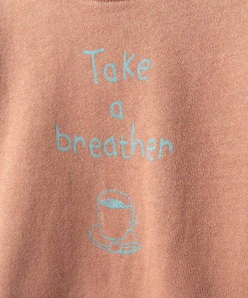 MAKE YOUR DAY（メイクユアデイ）の「ほっとひと息プリント裏毛トレーナー■80～140cm（スウェット・キッズ・ベージュ/ブラウン/レッド/ブルー・90/100/110/120/130/140/80）」の12枚目の写真