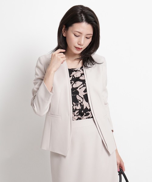 在庫限りセール セール 洗える カラーレスジャケット ノーカラージャケット Coup De Chance クードシャンス のファッション メーカー取寄 Fcec Sa