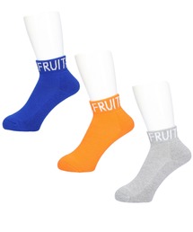 FRUIT OF THE LOOM（フルーツオブザルーム）の「クオーター丈トップロゴ ネオン 3p（ソックス/靴下）」