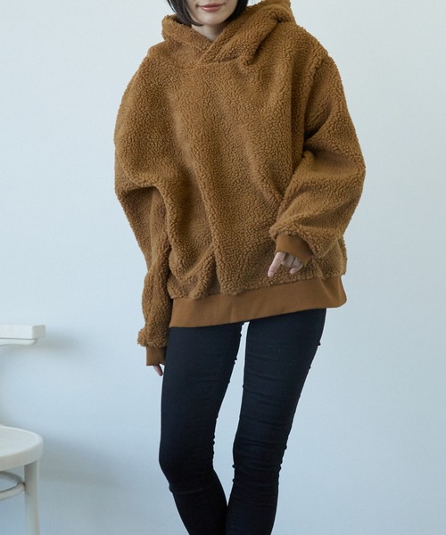 VIBGYOR(ヴィブジョー)の「VIBGYOR Select/BOA BIGプルパーカー(BL)(パーカー・レディース・キャメル/その他1/その他2/ベージュ/ブラック/ホワイト/カーキ/ライトパープル/ダークグリーン・LARGE/MEDIUM/X-LARGE)」の7枚目の写真
