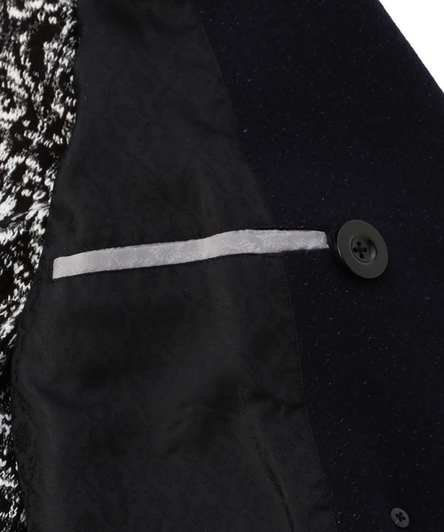 MEN'S BIGI（メンズビギ）の「ファインウールツイルメルトンピーコート（チェスターコート・メンズ・ネイビー/ボルドー・01/02/03/04）」の4枚目の写真