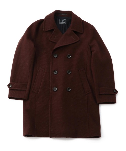MEN'S BIGI（メンズビギ）の「ファインウールツイルメルトンピーコート（チェスターコート・メンズ・ネイビー/ボルドー・01/02/03/04）」の8枚目の写真