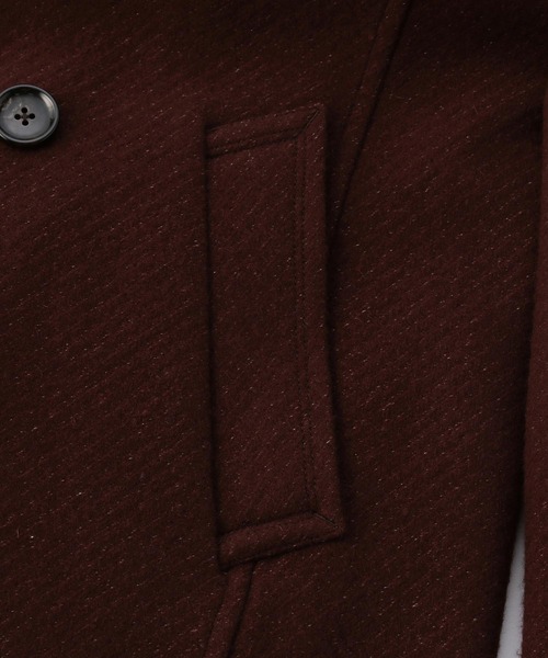 MEN'S BIGI（メンズビギ）の「ファインウールツイルメルトンピーコート（チェスターコート・メンズ・ネイビー/ボルドー・01/02/03/04）」の14枚目の写真