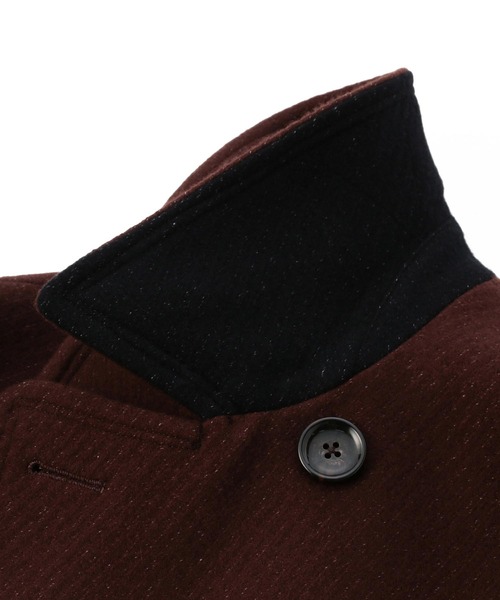 MEN'S BIGI（メンズビギ）の「ファインウールツイルメルトンピーコート（チェスターコート・メンズ・ネイビー/ボルドー・01/02/03/04）」の5枚目の写真