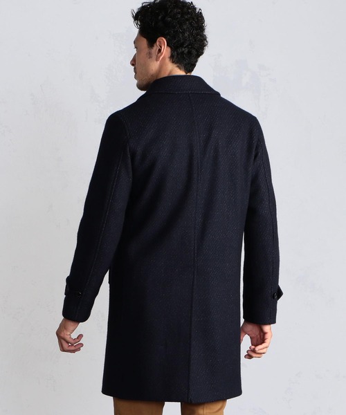 MEN'S BIGI（メンズビギ）の「ファインウールツイルメルトンピーコート（チェスターコート・メンズ・ネイビー/ボルドー・01/02/03/04）」の15枚目の写真
