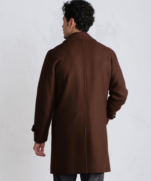 MEN'S BIGI（メンズビギ）の「ファインウールツイルメルトンピーコート（チェスターコート・メンズ・ネイビー/ボルドー・01/02/03/04）」の16枚目の写真