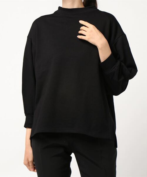 PREFERIR（プレフェリール）の「モックネック ボリューム袖 スウェット トレーナー（Tシャツ/カットソー・レディース・モカ/ピンク/ブラック/グリーン/チャコールグレー・FREE）」の2枚目の写真