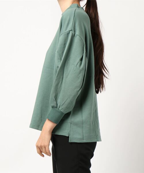 PREFERIR（プレフェリール）の「モックネック ボリューム袖 スウェット トレーナー（Tシャツ/カットソー・レディース・モカ/ピンク/ブラック/グリーン/チャコールグレー・FREE）」の7枚目の写真