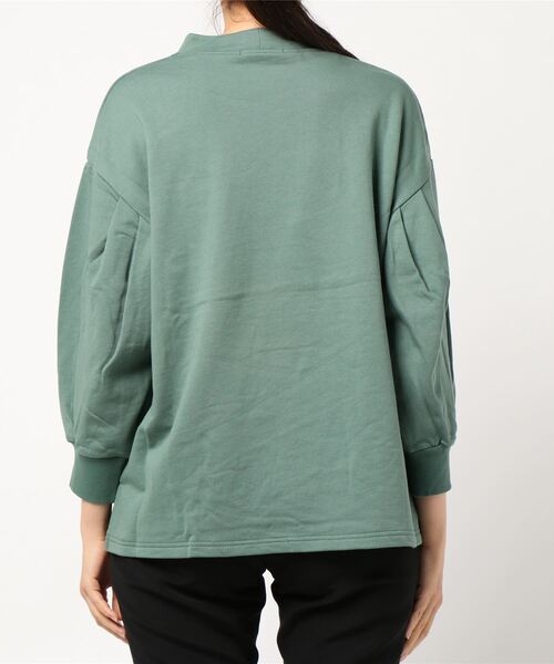 PREFERIR（プレフェリール）の「モックネック ボリューム袖 スウェット トレーナー（Tシャツ/カットソー・レディース・モカ/ピンク/ブラック/グリーン/チャコールグレー・FREE）」の6枚目の写真