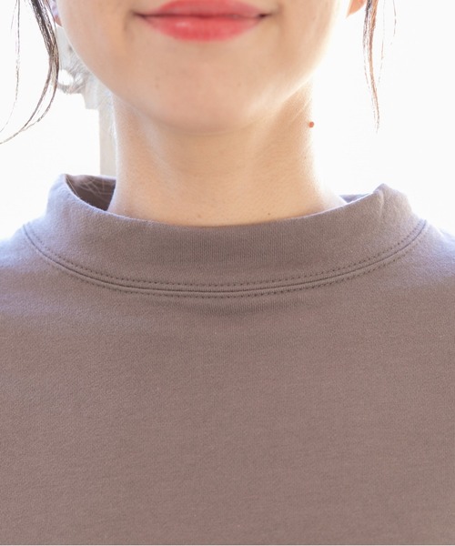 PREFERIR（プレフェリール）の「モックネック ボリューム袖 スウェット トレーナー（Tシャツ/カットソー・レディース・モカ/ピンク/ブラック/グリーン/チャコールグレー・FREE）」の9枚目の写真