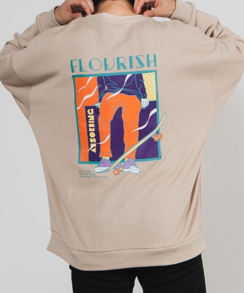 WEGO（ウィゴー）の「WEGO/レトロロゴビッグシルエットプルオーバー（スウェット・メンズ・ホワイト/スミクロ/ベージュ/ホワイト系その他・LARGE/MEDIUM）」の4枚目の写真