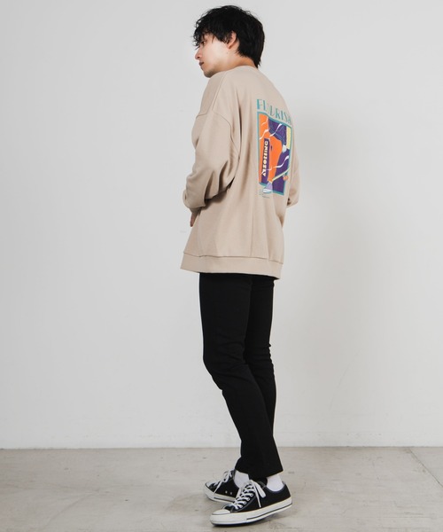 WEGO（ウィゴー）の「WEGO/レトロロゴビッグシルエットプルオーバー（スウェット・メンズ・ホワイト/スミクロ/ベージュ/ホワイト系その他・LARGE/MEDIUM）」の14枚目の写真