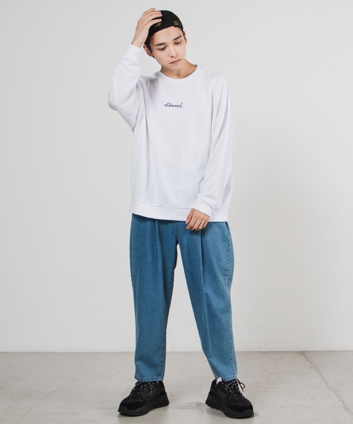 WEGO（ウィゴー）の「WEGO/レトロロゴビッグシルエットプルオーバー（スウェット・メンズ・ホワイト/スミクロ/ベージュ/ホワイト系その他・LARGE/MEDIUM）」の8枚目の写真