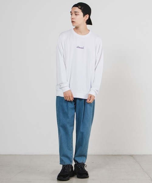 WEGO（ウィゴー）の「WEGO/レトロロゴビッグシルエットプルオーバー（スウェット・メンズ・ホワイト/スミクロ/ベージュ/ホワイト系その他・LARGE/MEDIUM）」の9枚目の写真