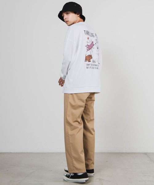 WEGO（ウィゴー）の「WEGO/レトロロゴビッグシルエットプルオーバー（スウェット・メンズ・ホワイト/スミクロ/ベージュ/ホワイト系その他・LARGE/MEDIUM）」の7枚目の写真