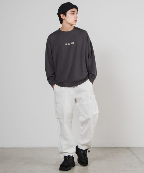 WEGO（ウィゴー）の「WEGO/レトロロゴビッグシルエットプルオーバー（スウェット・メンズ・ホワイト/スミクロ/ベージュ/ホワイト系その他・LARGE/MEDIUM）」の11枚目の写真