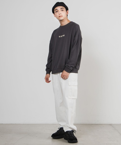 WEGO（ウィゴー）の「WEGO/レトロロゴビッグシルエットプルオーバー（スウェット・メンズ・ホワイト/スミクロ/ベージュ/ホワイト系その他・LARGE/MEDIUM）」の12枚目の写真