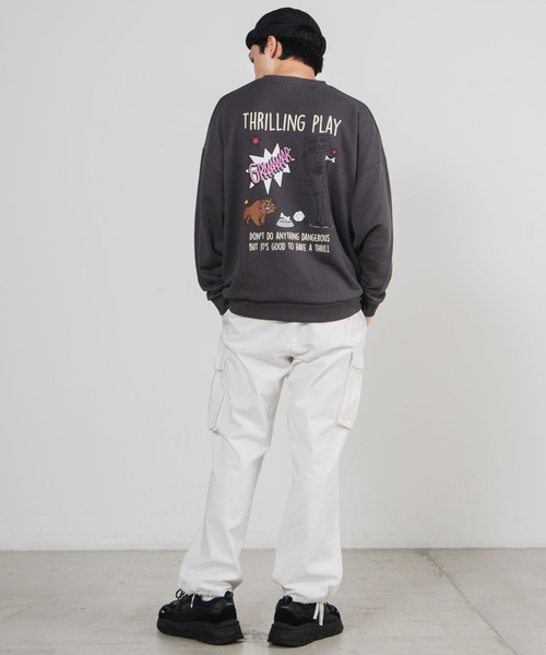 WEGO（ウィゴー）の「WEGO/レトロロゴビッグシルエットプルオーバー（スウェット・メンズ・ホワイト/スミクロ/ベージュ/ホワイト系その他・LARGE/MEDIUM）」の13枚目の写真