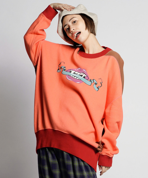 ALDIES(アールディーズ)の「Freak Out Funny Sweat / フリークアウトファニースウェット(スウェット・メンズ・ピンク/パープル/ブラック・FREE)」の4枚目の写真