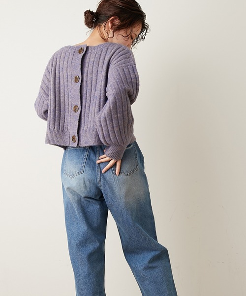 natural couture(ナチュラルクチュール)の「ミックスヤーン2WAYカーディガン(カーディガン/ボレロ・レディース・ベージュ/パープル/ブラウン・FREE)」の17枚目の写真