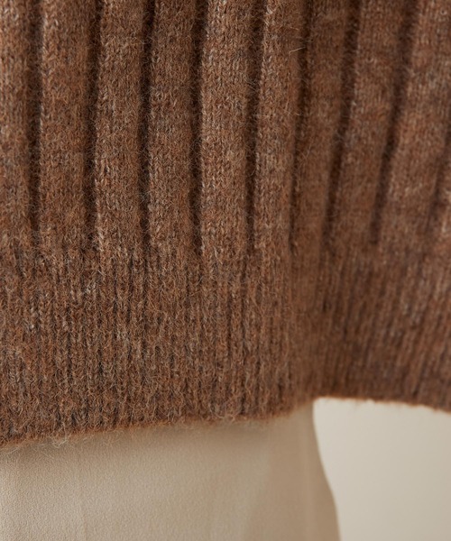 natural couture(ナチュラルクチュール)の「ミックスヤーン2WAYカーディガン(カーディガン/ボレロ・レディース・ベージュ/パープル/ブラウン・FREE)」の7枚目の写真