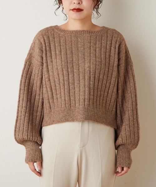 natural couture(ナチュラルクチュール)の「ミックスヤーン2WAYカーディガン(カーディガン/ボレロ・レディース・ベージュ/パープル/ブラウン・FREE)」の19枚目の写真