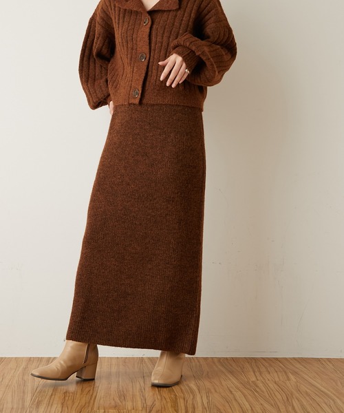 natural couture(ナチュラルクチュール)の「ミックスヤーン2WAYカーディガン(カーディガン/ボレロ・レディース・ベージュ/パープル/ブラウン・FREE)」の11枚目の写真