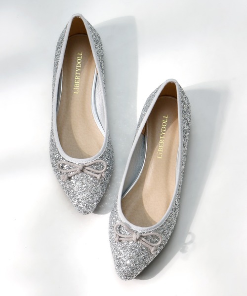 LibertyDoll（リバティードール）の「Liberty doll / ポインテッドトゥ フラットバレエパンプス(5420)（バレエシューズ・レディース・ブラック/パイソン/シルバー/レッド/ホワイト/ベージュ/ゴールド/ゴールド系その他/ブラック系その他/シルバー系その他・3L/S/M/L/LL/SS）」の7枚目の写真