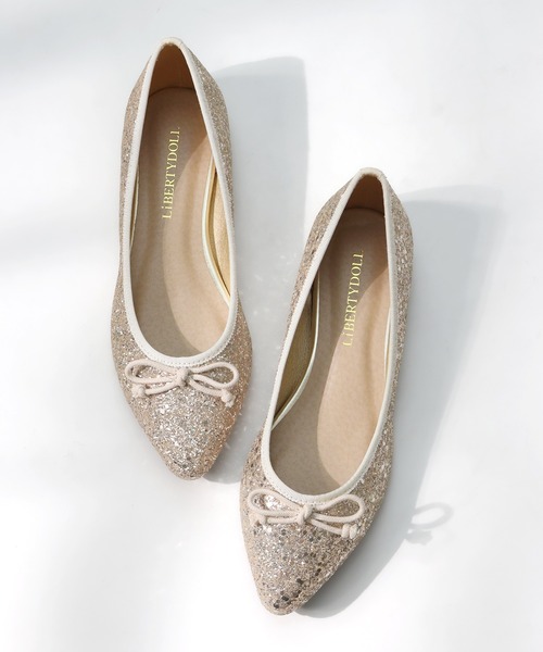 LibertyDoll（リバティードール）の「Liberty doll / ポインテッドトゥ フラットバレエパンプス(5420)（バレエシューズ・レディース・ブラック/パイソン/シルバー/レッド/ホワイト/ベージュ/ゴールド/ゴールド系その他/ブラック系その他/シルバー系その他・3L/S/M/L/LL/SS）」の9枚目の写真