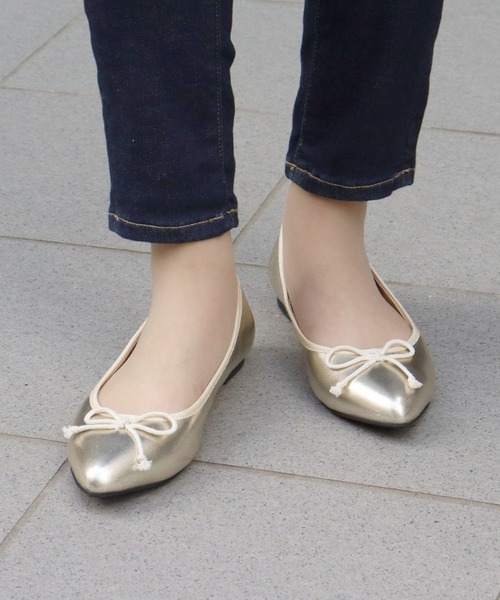 LibertyDoll（リバティードール）の「Liberty doll / ポインテッドトゥ フラットバレエパンプス(5420)（バレエシューズ・レディース・ブラック/パイソン/シルバー/レッド/ホワイト/ベージュ/ゴールド/ゴールド系その他/ブラック系その他/シルバー系その他・3L/S/M/L/LL/SS）」の8枚目の写真