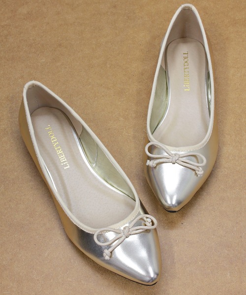 LibertyDoll（リバティードール）の「Liberty doll / ポインテッドトゥ フラットバレエパンプス(5420)（バレエシューズ・レディース・ブラック/パイソン/シルバー/レッド/ホワイト/ベージュ/ゴールド/ゴールド系その他/ブラック系その他/シルバー系その他・3L/S/M/L/LL/SS）」の17枚目の写真