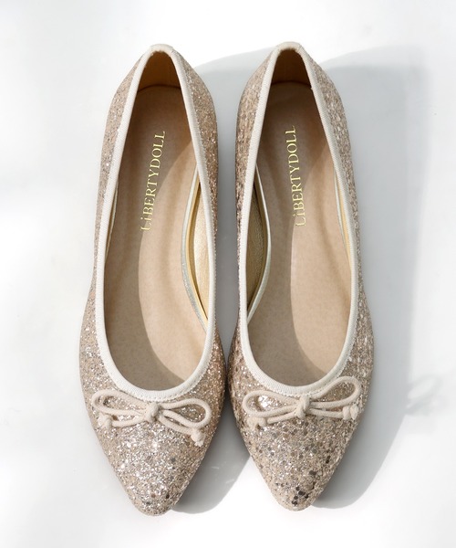 LibertyDoll（リバティードール）の「Liberty doll / ポインテッドトゥ フラットバレエパンプス(5420)（バレエシューズ・レディース・ブラック/パイソン/シルバー/レッド/ホワイト/ベージュ/ゴールド/ゴールド系その他/ブラック系その他/シルバー系その他・3L/S/M/L/LL/SS）」の19枚目の写真
