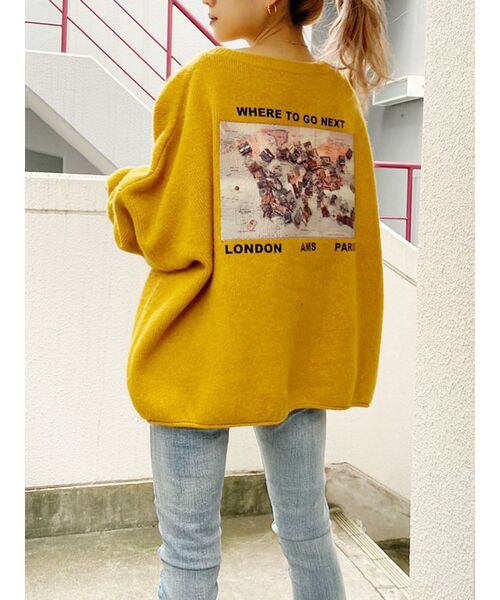 GYDA（ジェイダ）の「カラーグラフィックニット TOPS（ニット/セーター・レディース・アイボリー/ピンク/ミント/ベージュ/マスタード/ブラウン・FREE）」の5枚目の写真